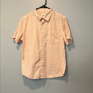 Goodfellow & Co Pink Patterned Casual Shirt Large Slim Fit